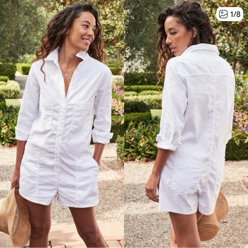 NWOT Frank & Eileen Women's Linen Blend Romper NWOT